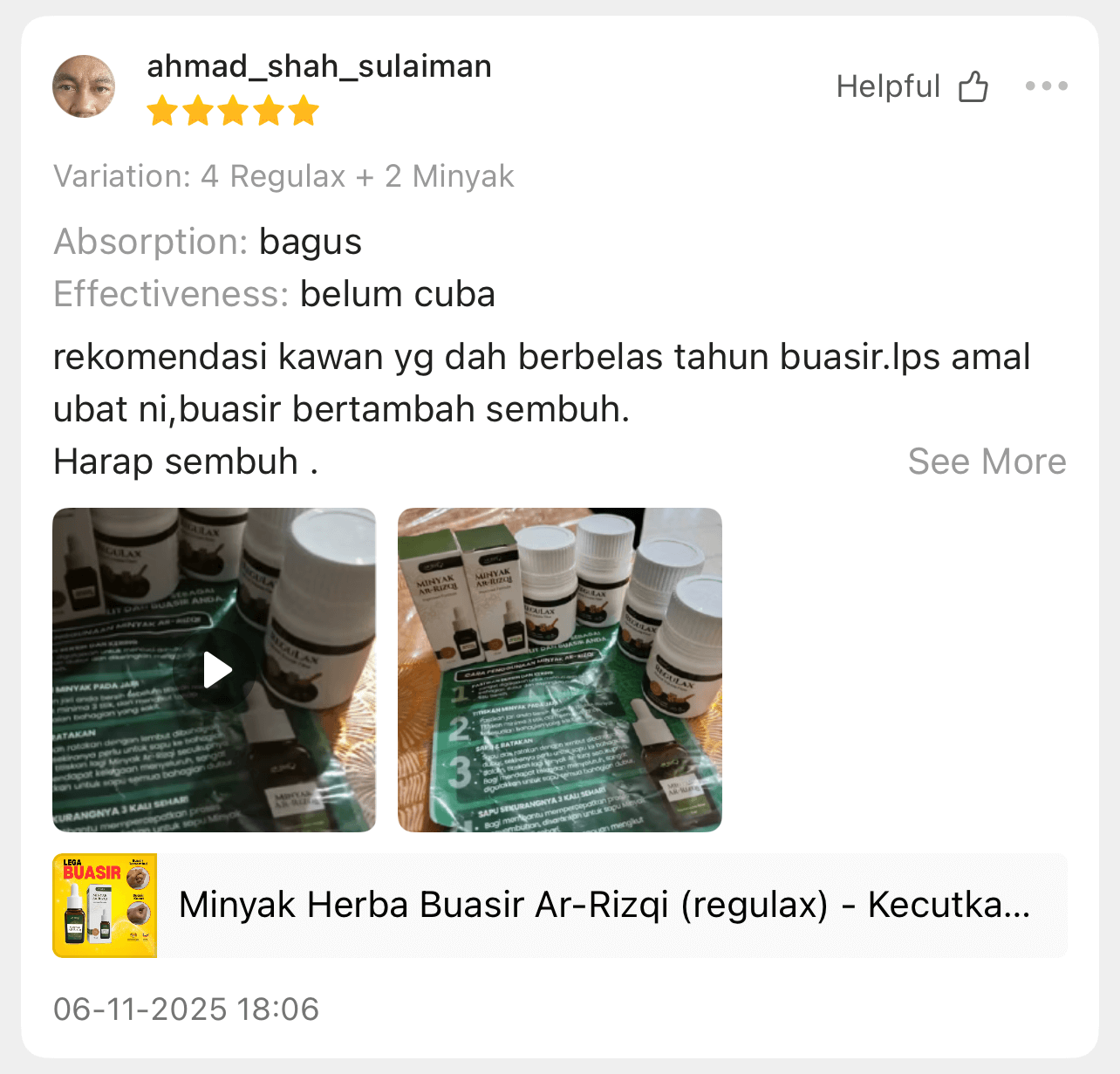 Review sebenar pengguna